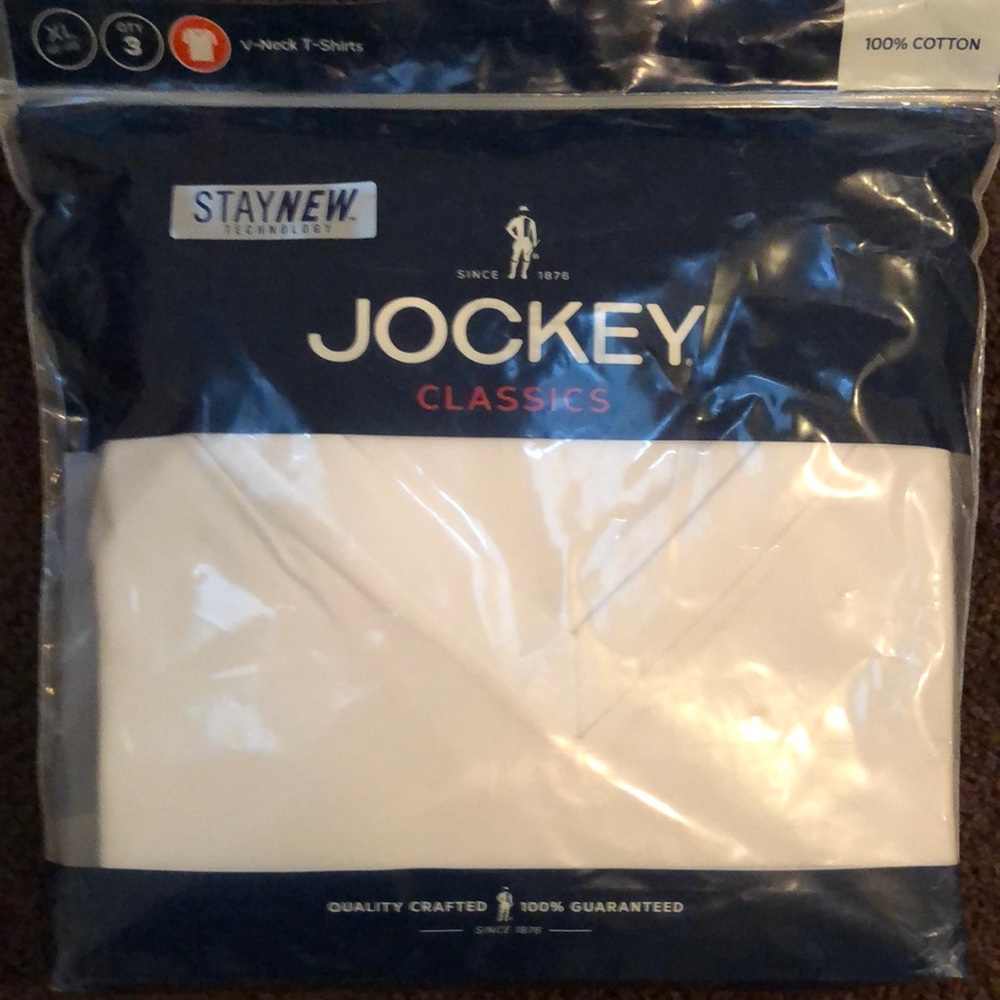 Two new extra large jockey, classic V-neck T-shirts 100% cotton-